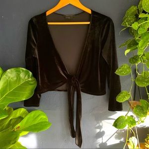 BCBGMaxAzria | Velvet Wrap Top